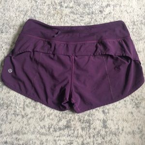 Lululemon 4 purple speed short 2.5 in